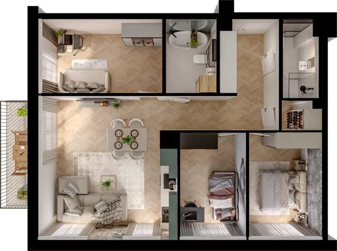 4 pokoje, mieszkanie 75,87 m², piętro 2, oferta nr WL/D33/22, Wiczlino Lyceum, Gdynia, Chwarzno-Wiczlino, Wiczlino, ul. Danusi 31 
