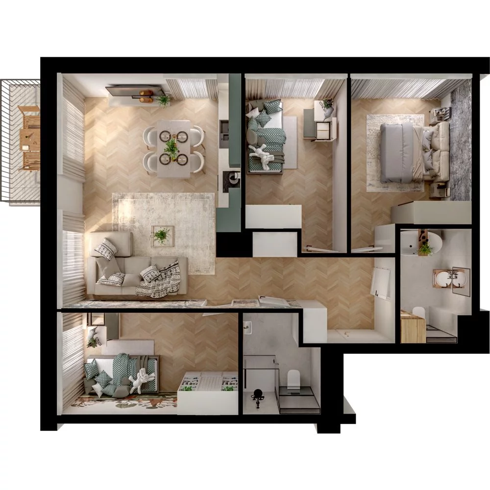 4 pokoje, mieszkanie 74,28 m², piętro 2, oferta nr WL/D33/23, Wiczlino Lyceum, Gdynia, Chwarzno-Wiczlino, Wiczlino, ul. Danusi 31 