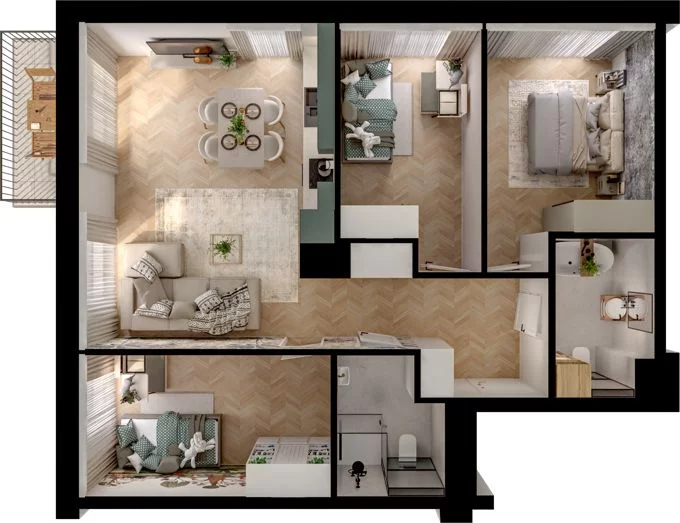 4 pokoje, mieszkanie 74,28 m², piętro 2, oferta nr WL/D33/23, Wiczlino Lyceum, Gdynia, Chwarzno-Wiczlino, Wiczlino, ul. Danusi 31 
