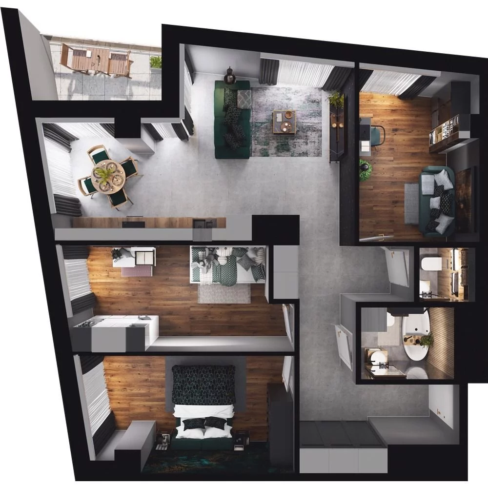 4 pokoje, mieszkanie 85,35 m², piętro 9, oferta nr CP/R7/91, Centralpark, Gdańsk, Piecki-Migowo, Morena, ul. Franciszka Rakoczego
