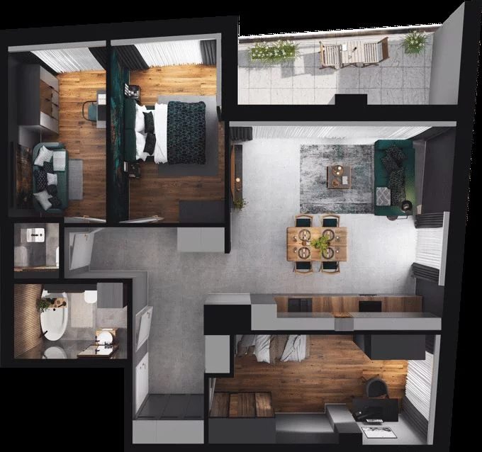 4 pokoje, mieszkanie 79,74 m², piętro 15, oferta nr CP/R7/153, Centralpark, Gdańsk, Piecki-Migowo, Morena, ul. Franciszka Rakoczego