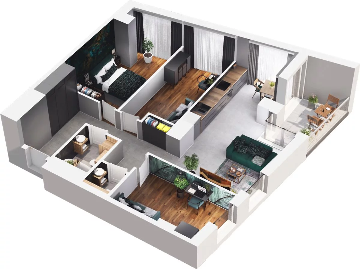 4 pokoje, mieszkanie 84,31 m², piętro 2, oferta nr CP/R7/21, Centralpark, Gdańsk, Piecki-Migowo, Morena, ul. Franciszka Rakoczego