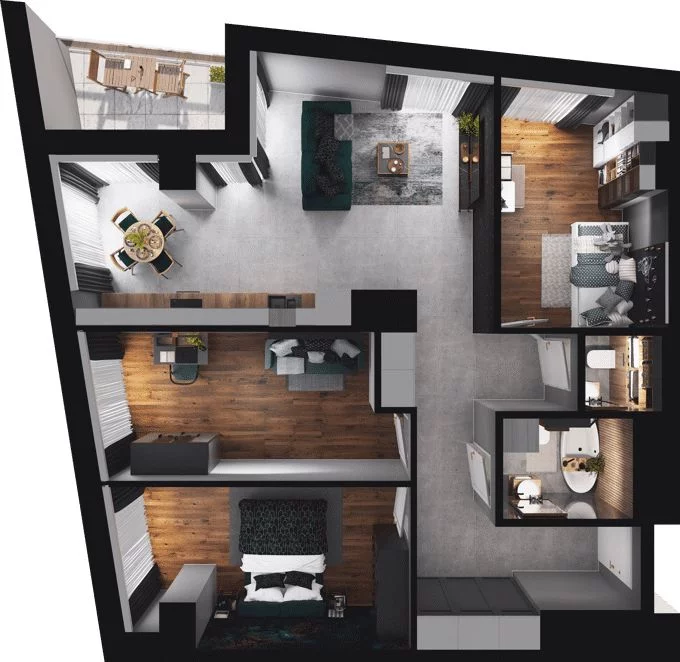 4 pokoje, mieszkanie 84,31 m², piętro 2, oferta nr CP/R7/21, Centralpark, Gdańsk, Piecki-Migowo, Morena, ul. Franciszka Rakoczego