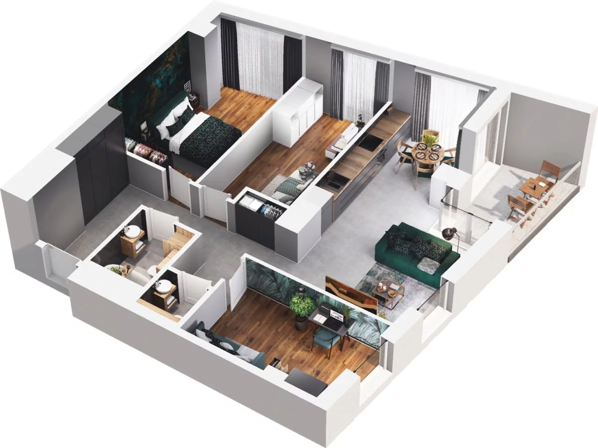 4 pokoje, mieszkanie 85,09 m², piętro 6, oferta nr CP/R7/61, Centralpark, Gdańsk, Piecki-Migowo, Morena, ul. Franciszka Rakoczego