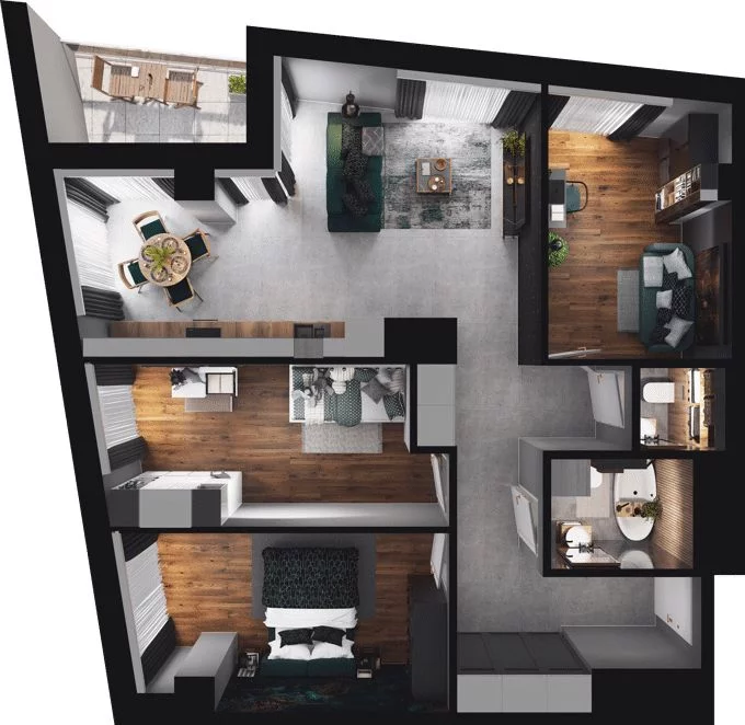 4 pokoje, mieszkanie 85,09 m², piętro 8, oferta nr CP/R7/81, Centralpark, Gdańsk, Piecki-Migowo, Morena, ul. Franciszka Rakoczego
