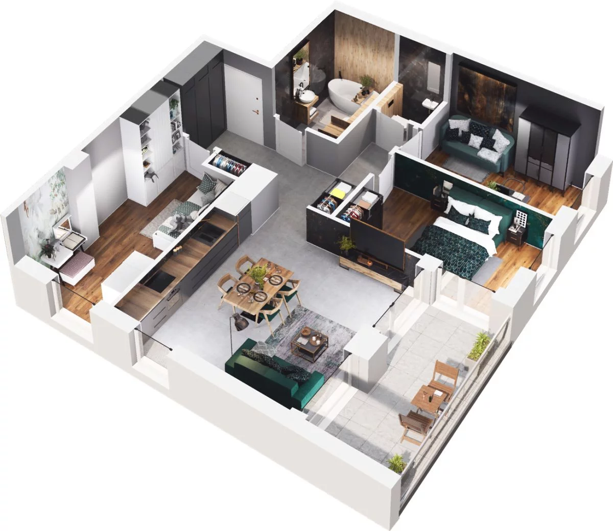 4 pokoje, mieszkanie 79,42 m², piętro 8, oferta nr CP/R7/83, Centralpark, Gdańsk, Piecki-Migowo, Morena, ul. Franciszka Rakoczego