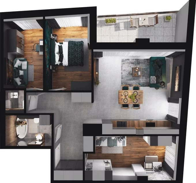 4 pokoje, mieszkanie 79,42 m², piętro 8, oferta nr CP/R7/83, Centralpark, Gdańsk, Piecki-Migowo, Morena, ul. Franciszka Rakoczego