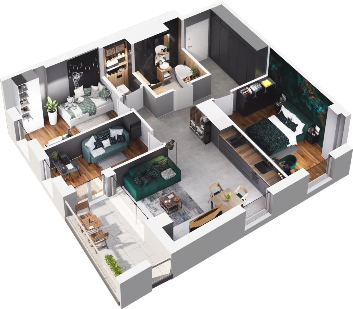 4 pokoje, mieszkanie 75,65 m², piętro 9, oferta nr CP/R7/95, Centralpark, Gdańsk, Piecki-Migowo, Morena, ul. Franciszka Rakoczego