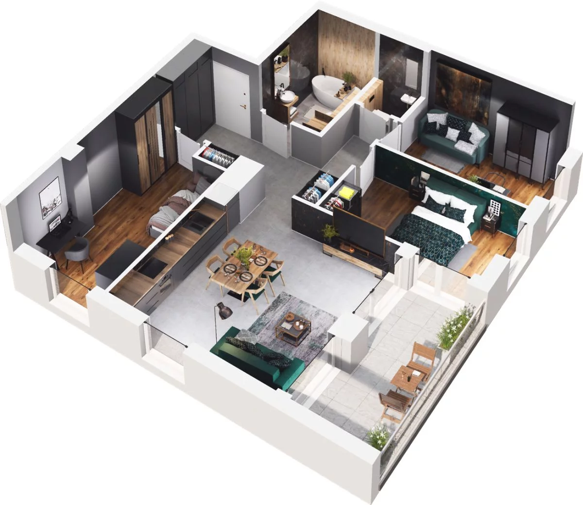 4 pokoje, mieszkanie 79,70 m², piętro 10, oferta nr CP/R7/103, Centralpark, Gdańsk, Piecki-Migowo, Morena, ul. Franciszka Rakoczego