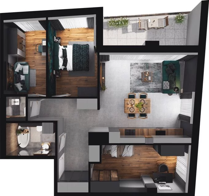4 pokoje, mieszkanie 79,70 m², piętro 10, oferta nr CP/R7/103, Centralpark, Gdańsk, Piecki-Migowo, Morena, ul. Franciszka Rakoczego