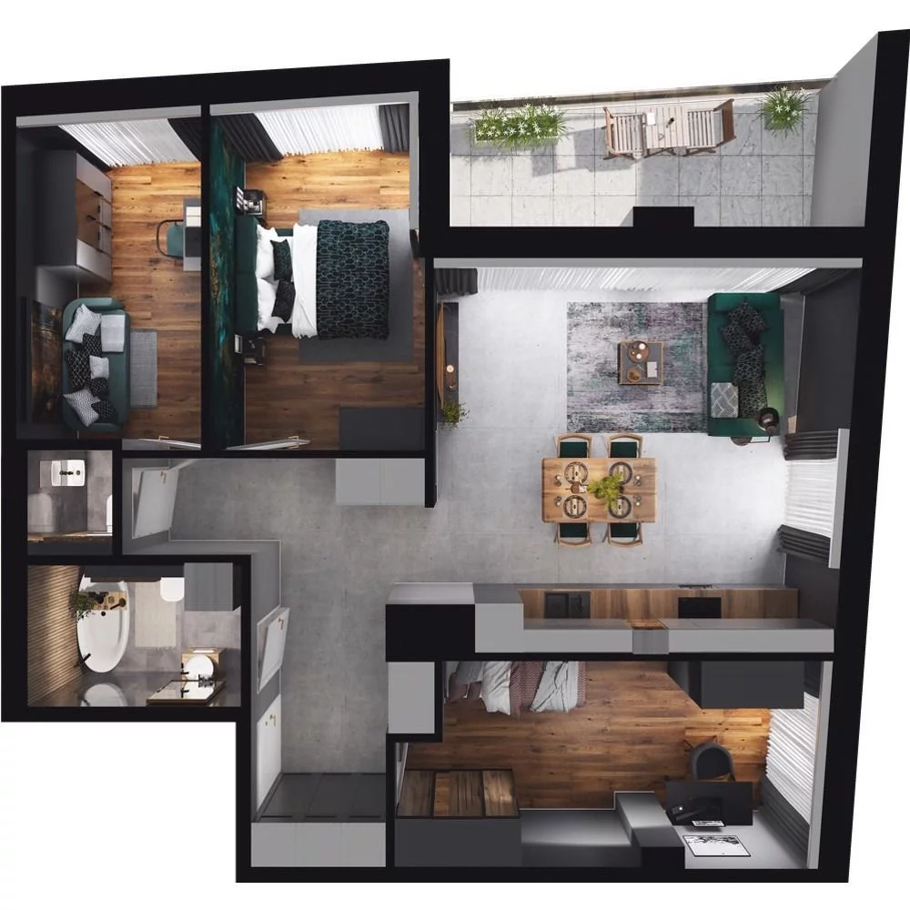 4 pokoje, mieszkanie 79,70 m², piętro 10, oferta nr CP/R7/103, Centralpark, Gdańsk, Piecki-Migowo, Morena, ul. Franciszka Rakoczego