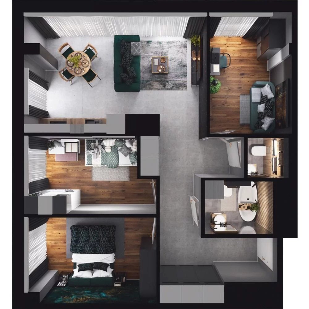4 pokoje, mieszkanie 74,19 m², piętro 16, oferta nr CP/R7/161, Centralpark, Gdańsk, Piecki-Migowo, Morena, ul. Franciszka Rakoczego