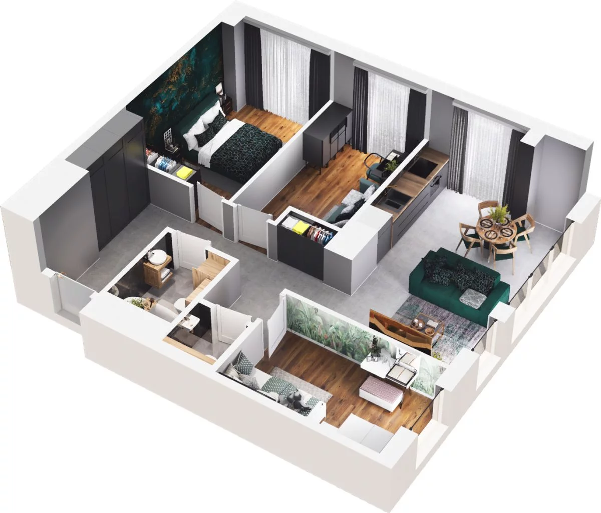 4 pokoje, mieszkanie 74,79 m², piętro 18, oferta nr CP/R7/181, Centralpark, Gdańsk, Piecki-Migowo, Morena, ul. Franciszka Rakoczego