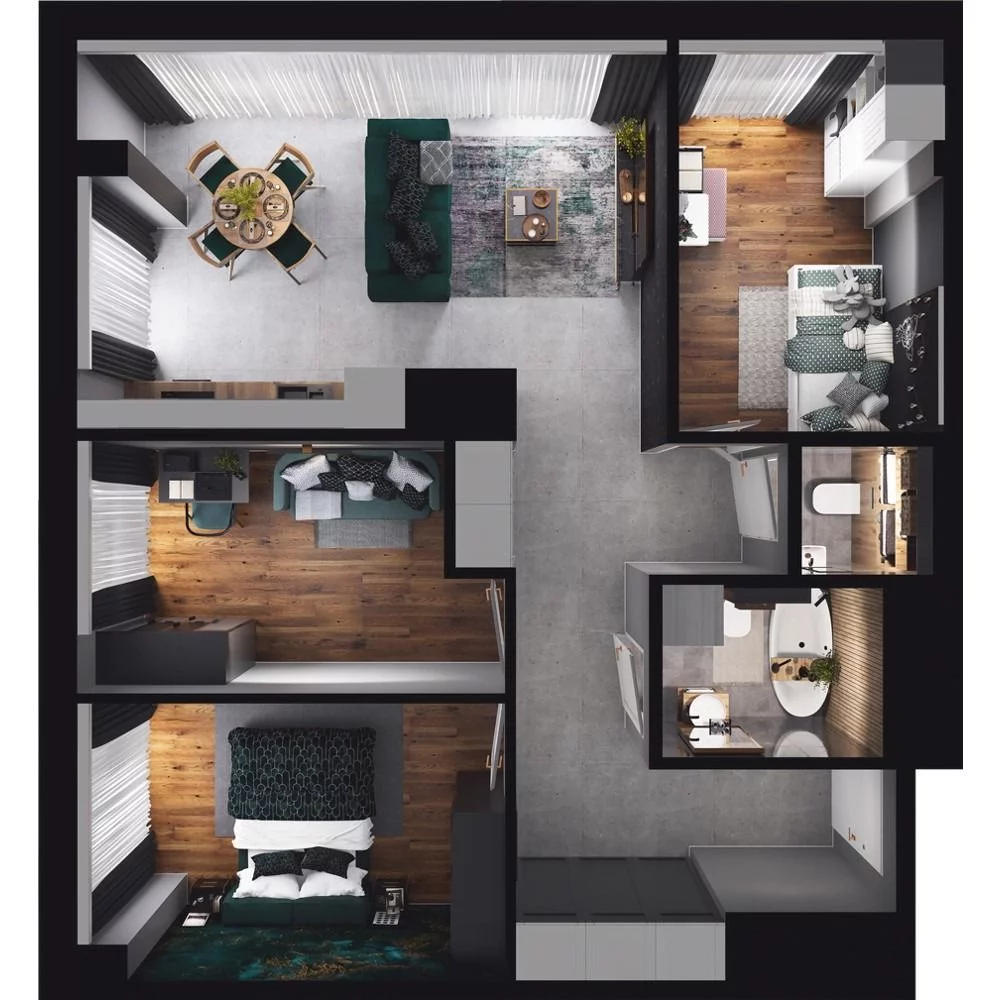 4 pokoje, mieszkanie 74,79 m², piętro 18, oferta nr CP/R7/181, Centralpark, Gdańsk, Piecki-Migowo, Morena, ul. Franciszka Rakoczego