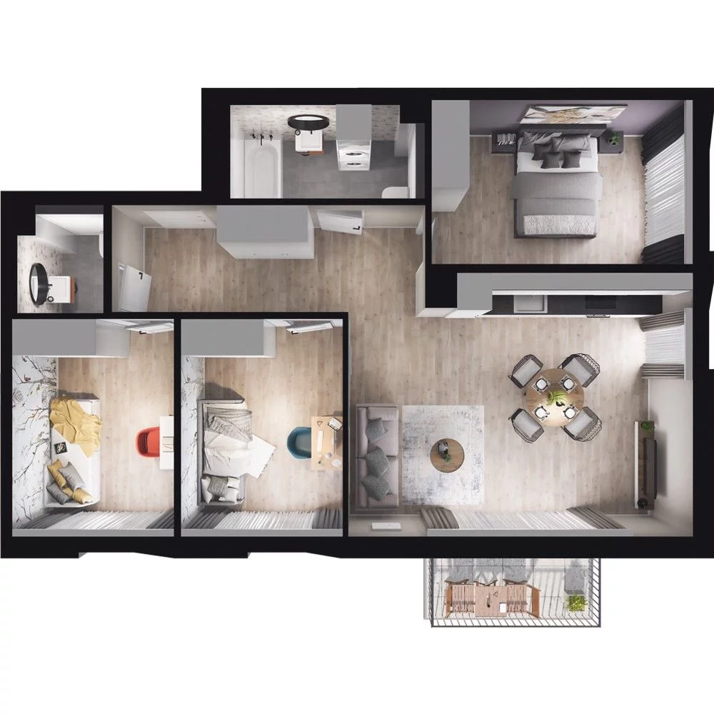 4 pokoje, mieszkanie 78,41 m², piętro 1, oferta nr W/2/12, Welocity Wiczlino, Gdynia, Chwarzno-Wiczlino, ul. Jana Kazimierza