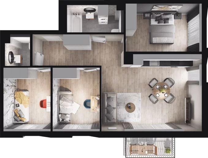 4 pokoje, mieszkanie 78,41 m², piętro 1, oferta nr W/2/12, Welocity Wiczlino, Gdynia, Chwarzno-Wiczlino, ul. Jana Kazimierza