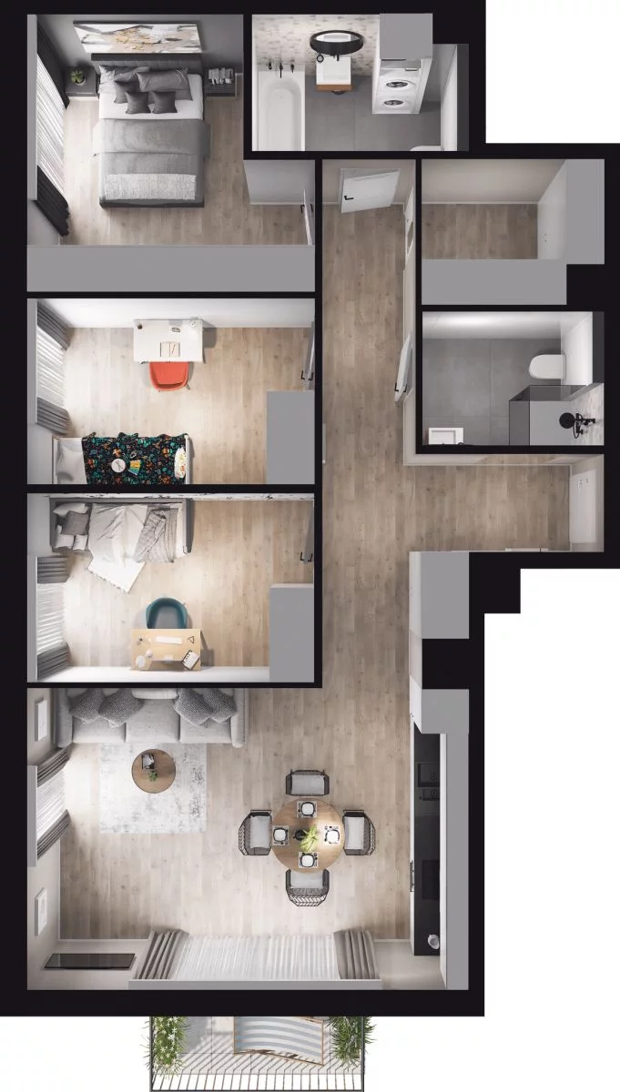 Mieszkanie 85,23 m², piętro 3, oferta nr W/12/43, Welocity Wiczlino, Gdynia, Chwarzno-Wiczlino, ul. Jana Kazimierza