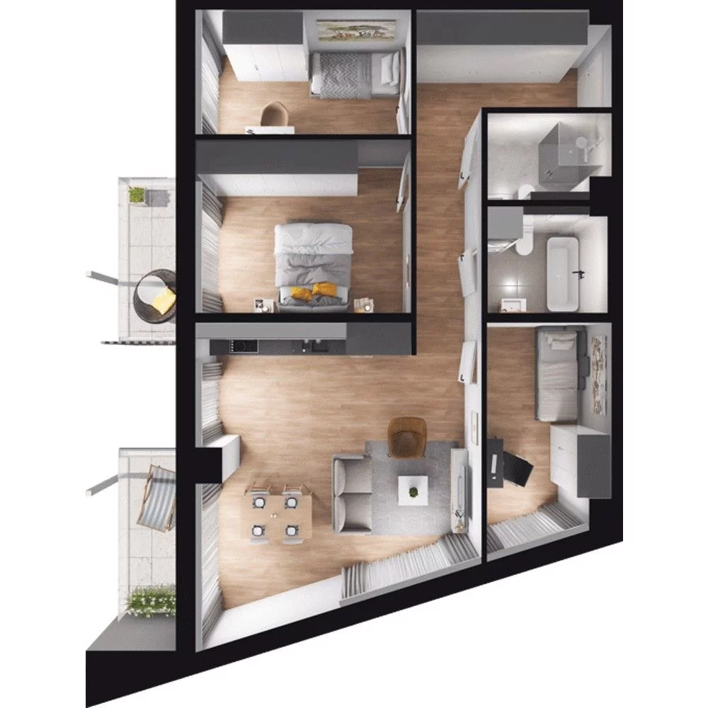 4 pokoje, mieszkanie 79,89 m², piętro 4, oferta nr WO/T/13/55, Wiszące Ogrody, Gdańsk, Jasień, Kiełpinek, ul. Przytulna