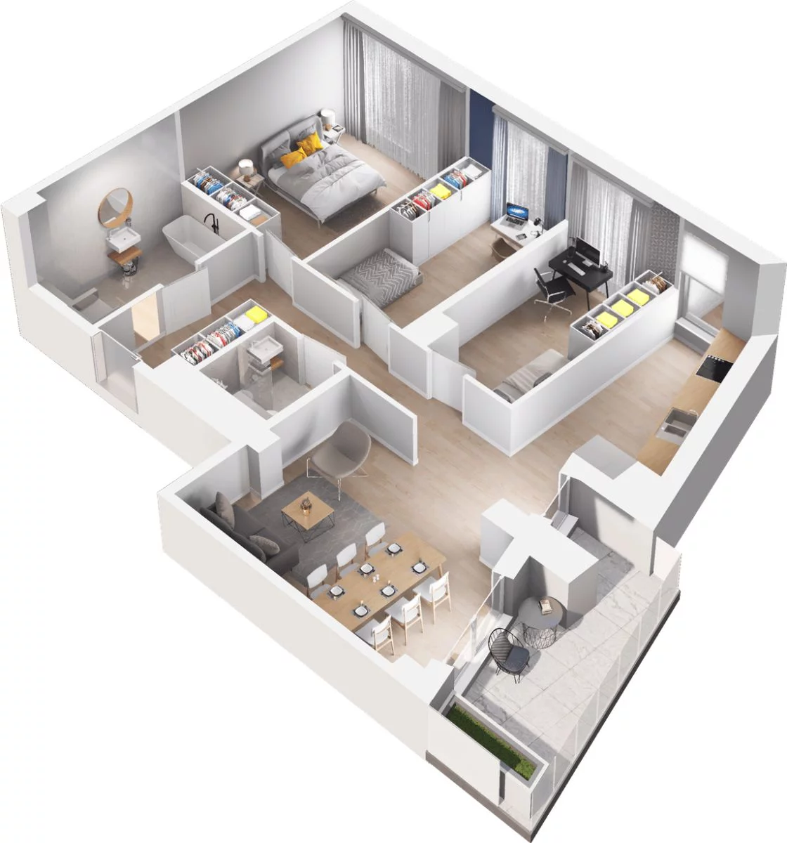 4 pokoje, mieszkanie 85,38 m², piętro 5, oferta nr WO/T/13/62, Wiszące Ogrody, Gdańsk, Jasień, Kiełpinek, ul. Przytulna
