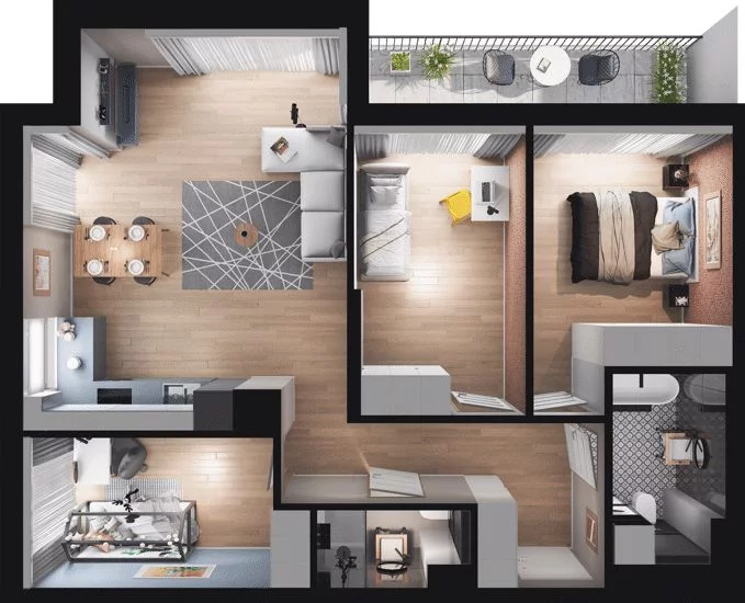 4 pokoje, mieszkanie 77,36 m², piętro 4, oferta nr WO/P35/55, Wiszące Ogrody, Gdańsk, Jasień, Kiełpinek, ul. Przytulna
