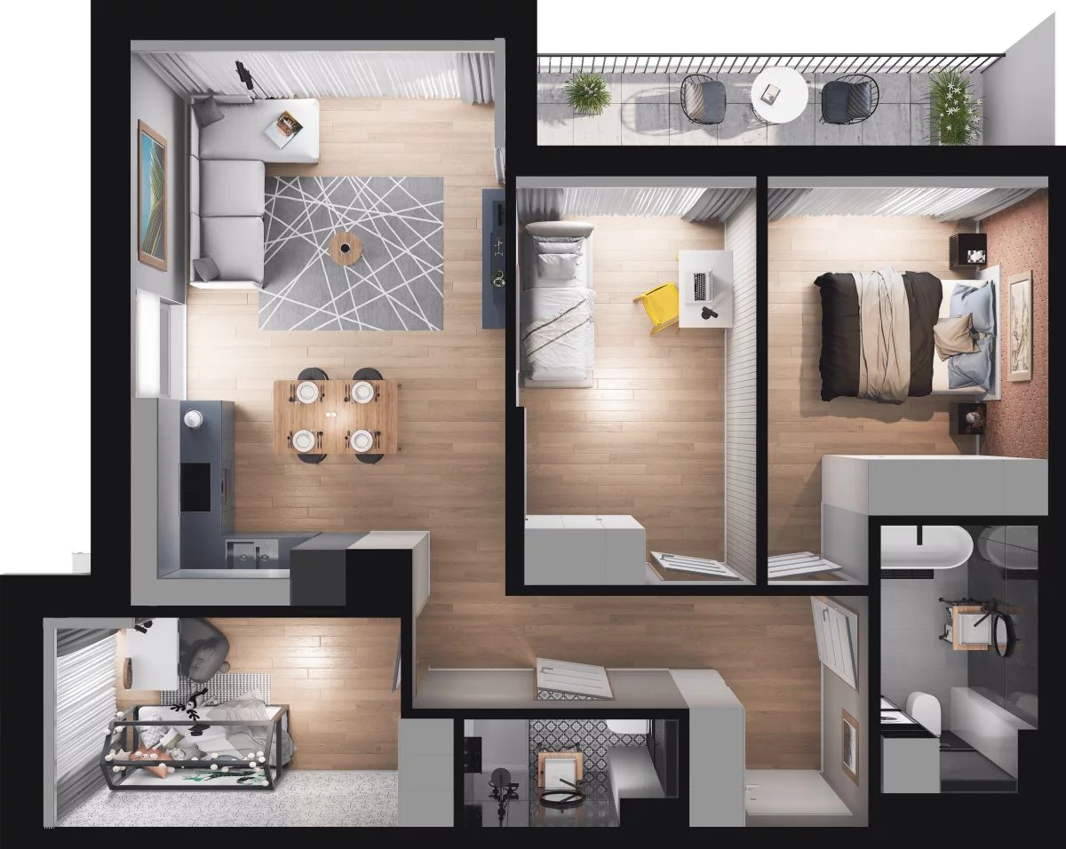 4 pokoje, mieszkanie 73,06 m², parter, oferta nr WO/P35/10, Wiszące Ogrody, Gdańsk, Jasień, Kiełpinek, ul. Przytulna
