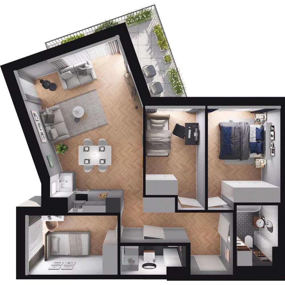 4 pokoje, mieszkanie 73,37 m², piętro 1, oferta nr WO/O18/18, Wiszące Ogrody, Gdańsk, Jasień, Kiełpinek, ul. Przytulna