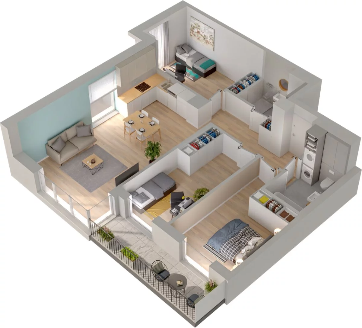 4 pokoje, mieszkanie 85,34 m², piętro 2, oferta nr WO/P33/36, Wiszące Ogrody, Gdańsk, Jasień, Kiełpinek, ul. Przytulna