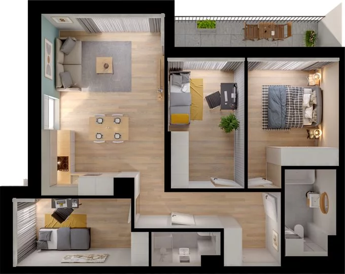 4 pokoje, mieszkanie 73,80 m², piętro 3, oferta nr WO/P33/48, Wiszące Ogrody, Gdańsk, Jasień, Kiełpinek, ul. Przytulna