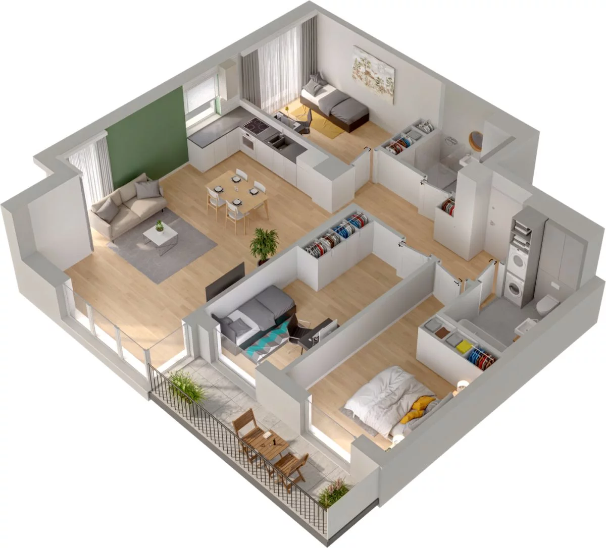 4 pokoje, mieszkanie 90,80 m², piętro 4, oferta nr WO/P33/58, Wiszące Ogrody, Gdańsk, Jasień, Kiełpinek, ul. Przytulna