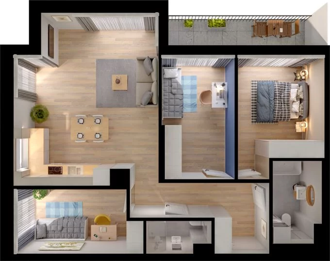 4 pokoje, mieszkanie 78,10 m², piętro 4, oferta nr WO/P33/59, Wiszące Ogrody, Gdańsk, Jasień, Kiełpinek, ul. Przytulna