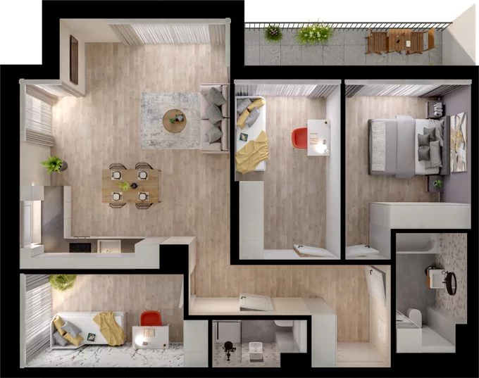 4 pokoje, mieszkanie 78,10 m², piętro 4, oferta nr WO/P33/59, Wiszące Ogrody, Gdańsk, Jasień, Kiełpinek, ul. Przytulna