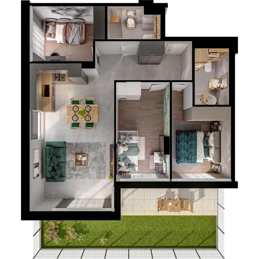 4 pokoje, mieszkanie 85,08 m², parter, oferta nr WO/P31/3, Wiszące Ogrody, Gdańsk, Jasień, Kiełpinek, ul. Przytulna