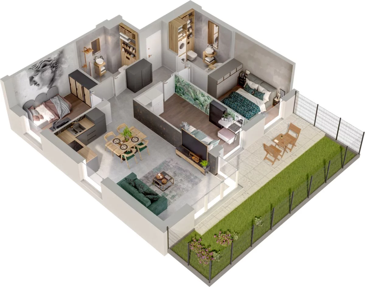 4 pokoje, mieszkanie 85,08 m², parter, oferta nr WO/P31/3, Wiszące Ogrody, Gdańsk, Jasień, Kiełpinek, ul. Przytulna