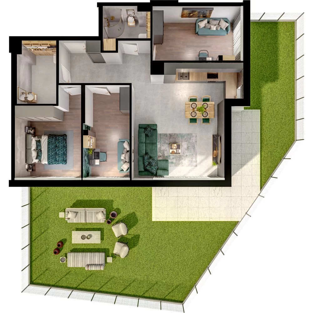 4 pokoje, mieszkanie 85,86 m², parter, oferta nr WO/P31/16, Wiszące Ogrody, Gdańsk, Jasień, Kiełpinek, ul. Przytulna
