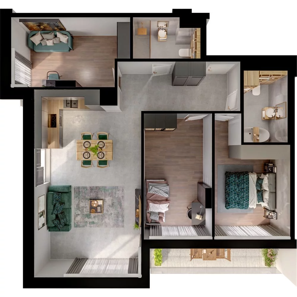 4 pokoje, mieszkanie 86,97 m², piętro 2, oferta nr WO/P31/31, Wiszące Ogrody, Gdańsk, Jasień, Kiełpinek, ul. Przytulna