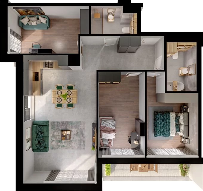 4 pokoje, mieszkanie 86,97 m², piętro 2, oferta nr WO/P31/31, Wiszące Ogrody, Gdańsk, Jasień, Kiełpinek, ul. Przytulna