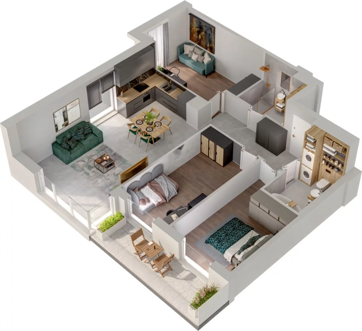 4 pokoje, mieszkanie 86,97 m², piętro 2, oferta nr WO/P31/31, Wiszące Ogrody, Gdańsk, Jasień, Kiełpinek, ul. Przytulna