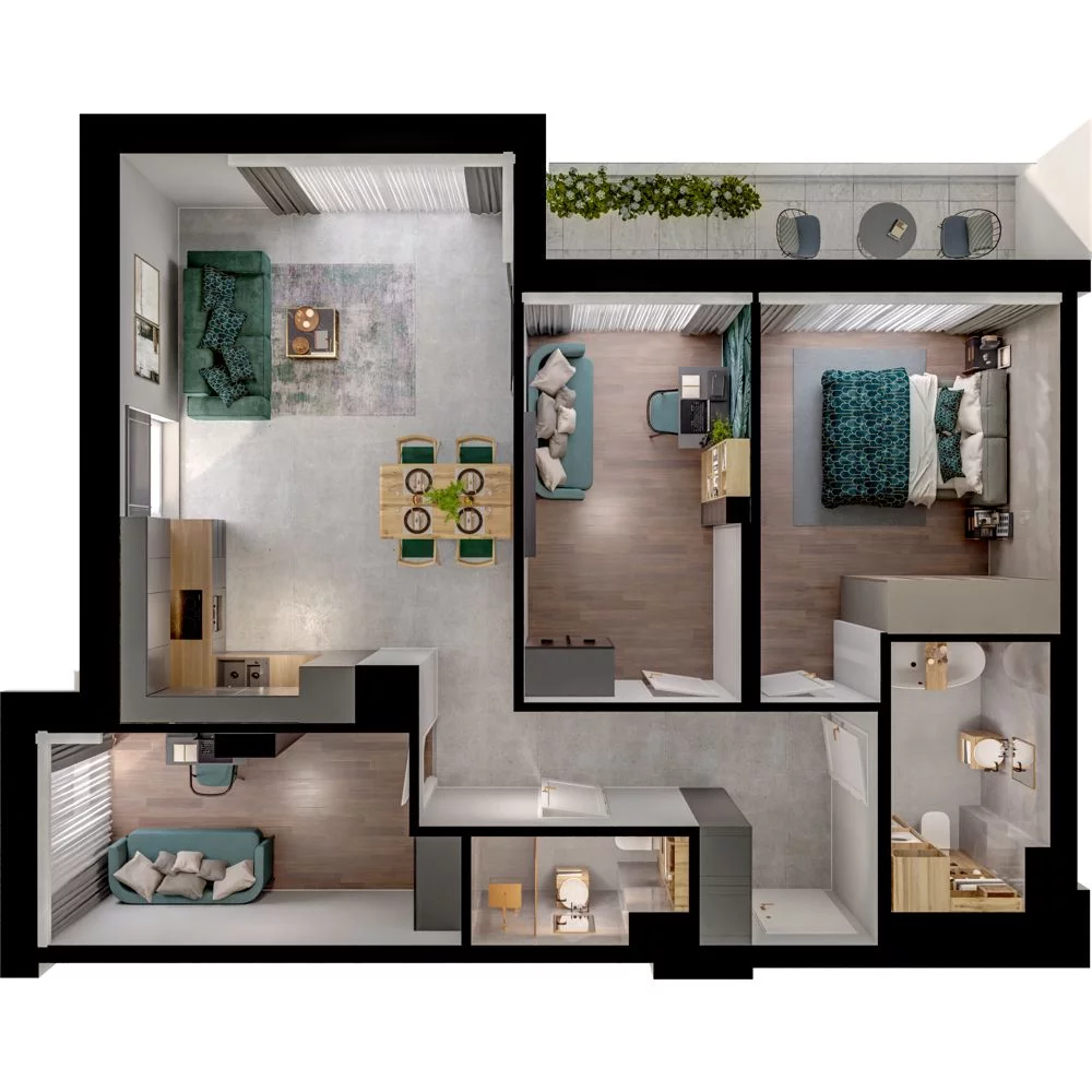 4 pokoje, mieszkanie 74,85 m², piętro 2, oferta nr WO/P31/32, Wiszące Ogrody, Gdańsk, Jasień, Kiełpinek, ul. Przytulna