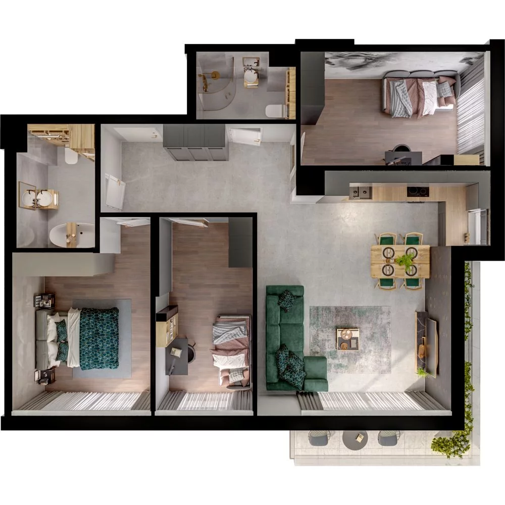 4 pokoje, mieszkanie 85,63 m², piętro 2, oferta nr WO/P31/38, Wiszące Ogrody, Gdańsk, Jasień, Kiełpinek, ul. Przytulna