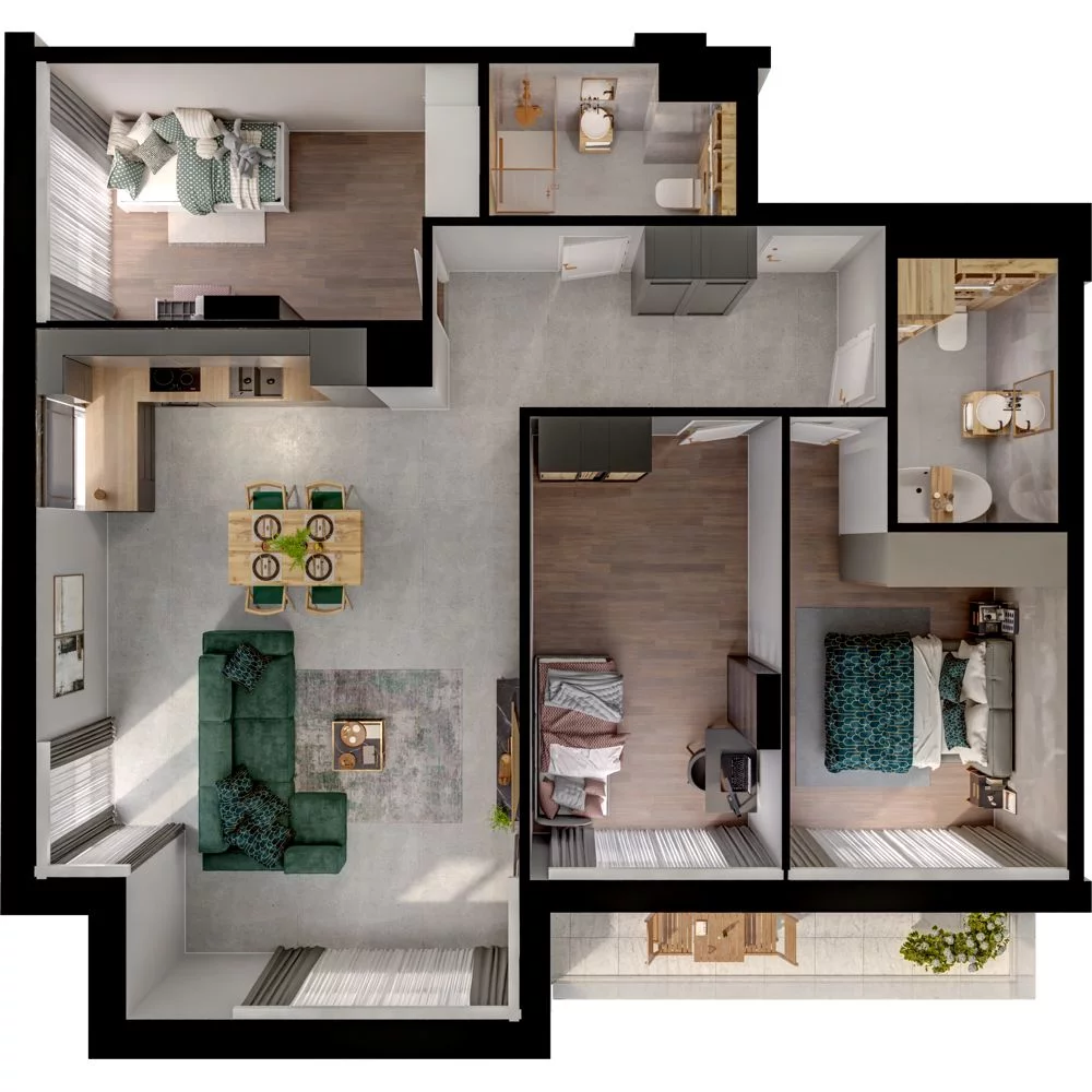 4 pokoje, mieszkanie 92,89 m², piętro 4, oferta nr WO/P31/53, Wiszące Ogrody, Gdańsk, Jasień, Kiełpinek, ul. Przytulna
