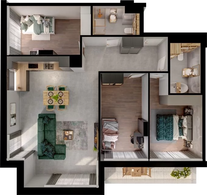 4 pokoje, mieszkanie 92,89 m², piętro 4, oferta nr WO/P31/53, Wiszące Ogrody, Gdańsk, Jasień, Kiełpinek, ul. Przytulna