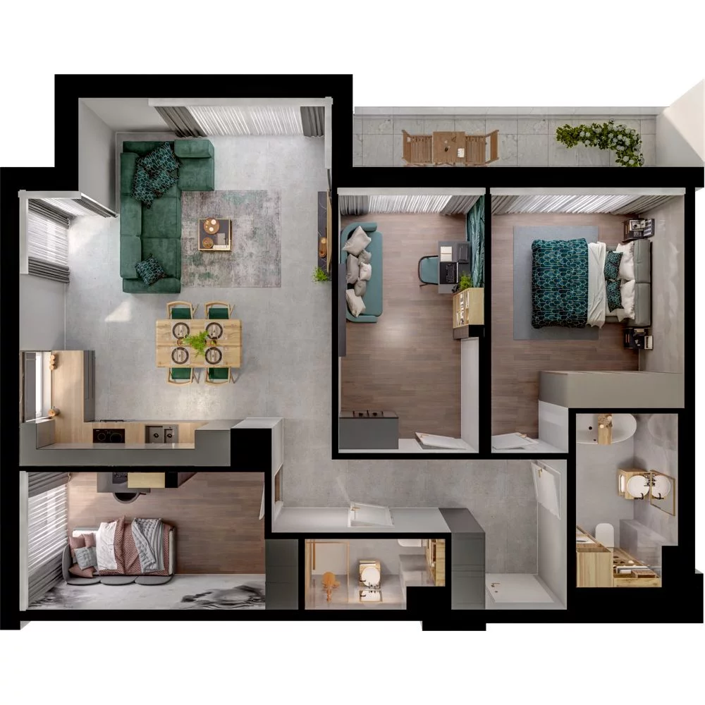 4 pokoje, mieszkanie 79,59 m², piętro 4, oferta nr WO/P31/54, Wiszące Ogrody, Gdańsk, Jasień, Kiełpinek, ul. Przytulna