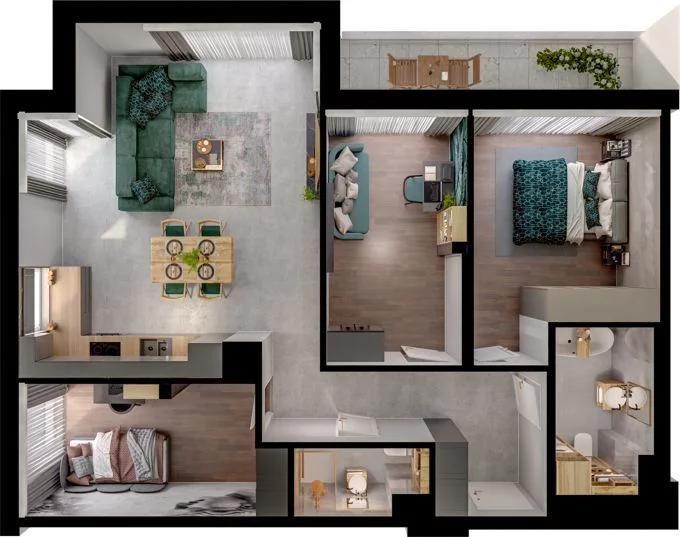 4 pokoje, mieszkanie 79,59 m², piętro 4, oferta nr WO/P31/54, Wiszące Ogrody, Gdańsk, Jasień, Kiełpinek, ul. Przytulna