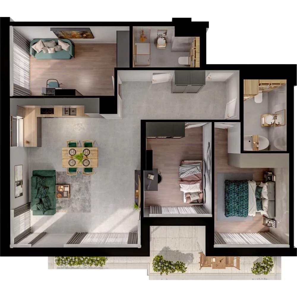 4 pokoje, mieszkanie 83,25 m², piętro 5, oferta nr WO/P31/63, Wiszące Ogrody, Gdańsk, Jasień, Kiełpinek, ul. Przytulna
