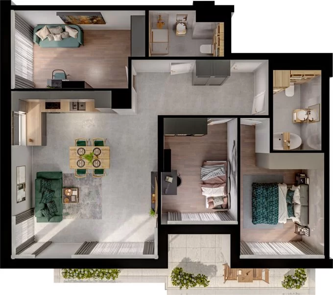 4 pokoje, mieszkanie 83,25 m², piętro 5, oferta nr WO/P31/63, Wiszące Ogrody, Gdańsk, Jasień, Kiełpinek, ul. Przytulna