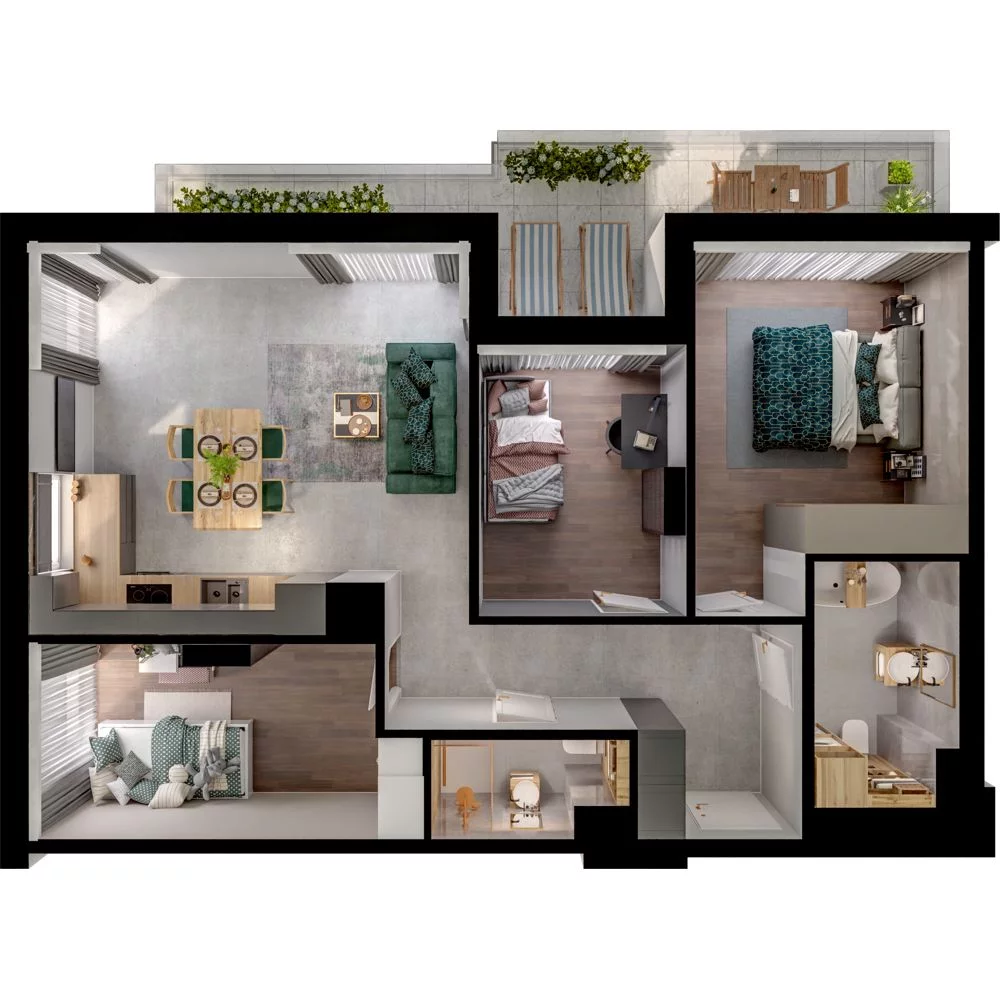 4 pokoje, mieszkanie 70,68 m², piętro 5, oferta nr WO/P31/64, Wiszące Ogrody, Gdańsk, Jasień, Kiełpinek, ul. Przytulna