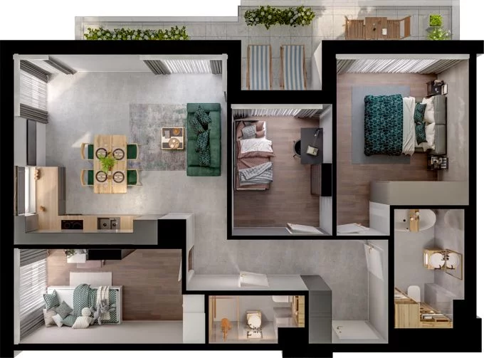 4 pokoje, mieszkanie 70,68 m², piętro 5, oferta nr WO/P31/64, Wiszące Ogrody, Gdańsk, Jasień, Kiełpinek, ul. Przytulna