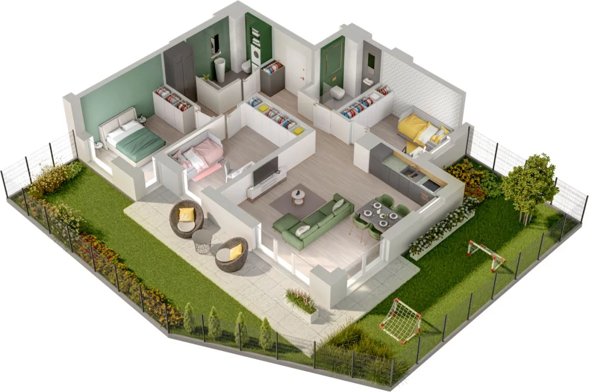4 pokoje, mieszkanie 82,96 m², parter, oferta nr WO/P3/4, Wiszące Ogrody, Gdańsk, Jasień, Kiełpinek, ul. Przytulna