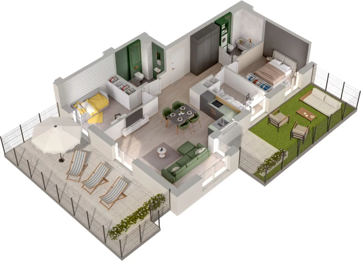 4 pokoje, mieszkanie 73,10 m², parter, oferta nr WO/P3/9, Wiszące Ogrody, Gdańsk, Jasień, Kiełpinek, ul. Przytulna
