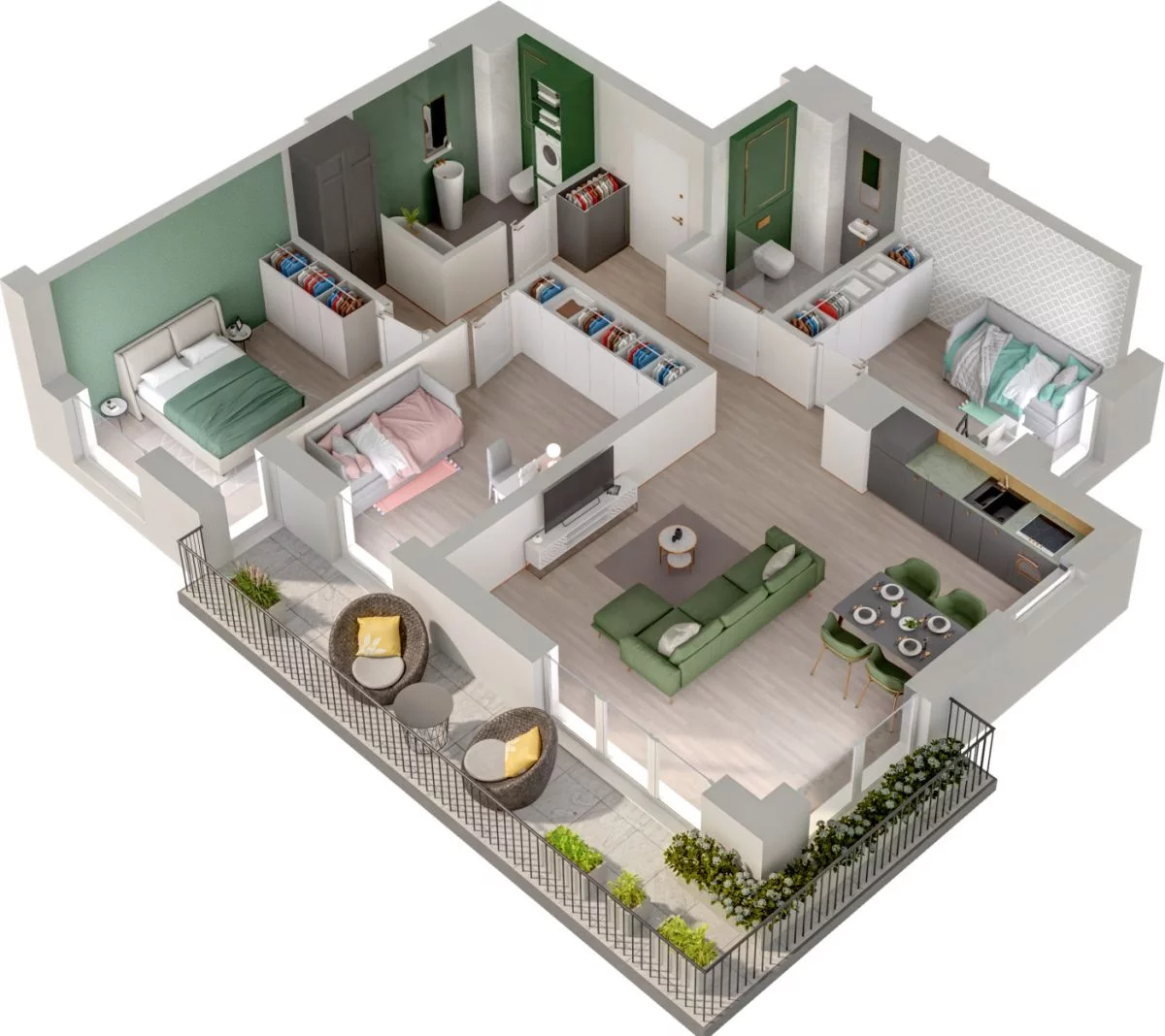 4 pokoje, mieszkanie 82,96 m², piętro 2, oferta nr WO/P3/30, Wiszące Ogrody, Gdańsk, Jasień, Kiełpinek, ul. Przytulna
